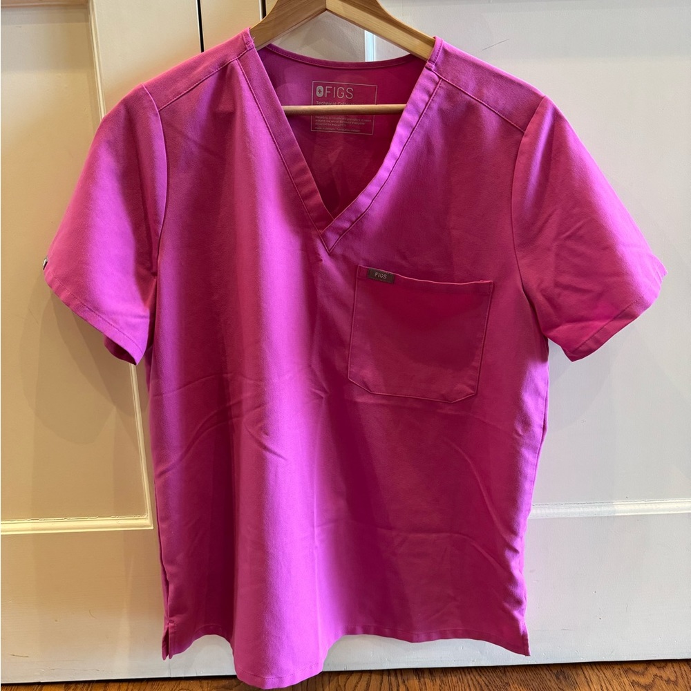 Figs Catarina Electric Orchid Scrub Top Large